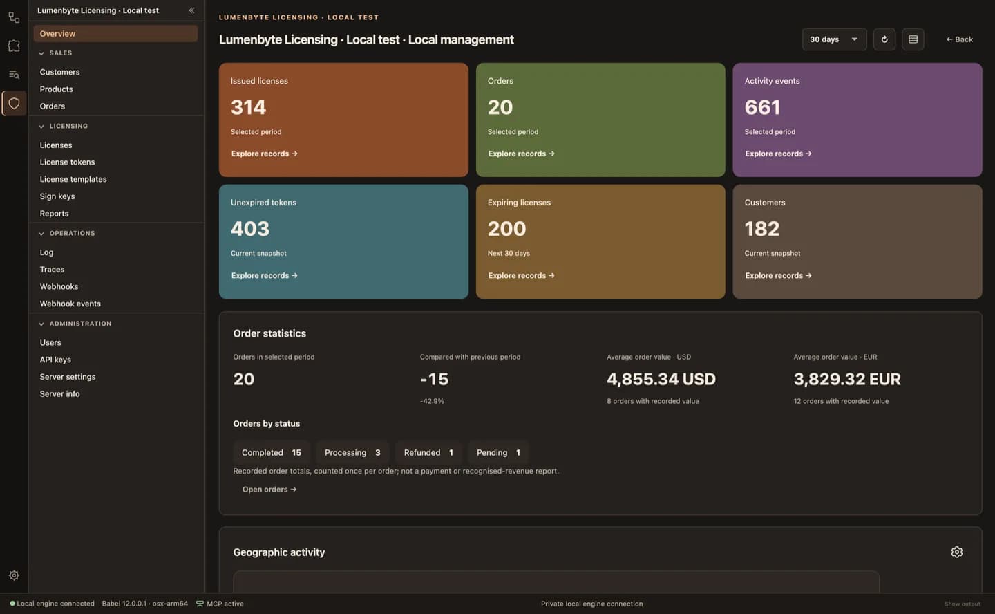 The real Copper Night theme in Babel Desktop